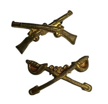 US Army Infantry Collar Brass Pin Crossed Rifle Sword Uniform Lot Origin... - £10.35 GBP