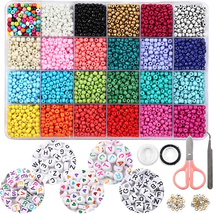 OUTUXED 7200Pcs Seed Beads for Friendship Bracelet Kit, 4Mm Glass Bracelet Beads - £11.44 GBP
