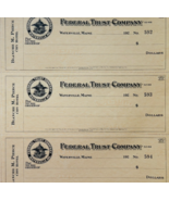 1920 Federal Trust Checks Lot of 3 City Hotel Waterville Maine 592-594 F... - $549.97 MXN