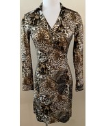 DIANE VON FURSTENBERG DVF New Jeanne Two Mini Wrap Animal Print Dress Sz... - €128,72 EUR