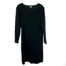 NWT Womens Size Large J. Jill Black Quilted Accent Sweater Midi Dress - $39.19