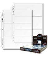Toy / Play 100 BCW 3-Pocket Currency And Coupon Size Binder Pages. Organ... - €22,68 EUR