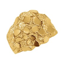 Authenticity Guarantee 
14K Yellow Gold Men&#39;s Nugget Ring Size 10 - £2,049.58 GBP