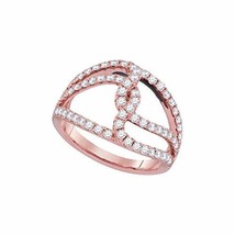 18kt Rose Gold Womens Round Diamond Open Woven Strand Band 3/4 Cttw - £1,356.62 GBP