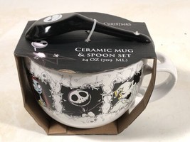 Disney Tim Burton&#39;s The Nightmare Before Christmas Ceramic Mug &amp; spoon Set 24oz - £19.61 GBP