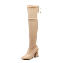 Stretch Suede Thigh High Boots Women Stiletto Sexy Over the Knee Boots Pointed T - £77.99 GBP