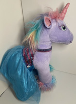 Build A Bear Purple Unicorn Horse Beary Fairy Friends Stuffed Animal 17" Sparkle - £14.70 GBP