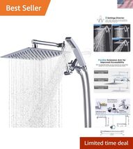 All Metal 10 Inches Rainfall Shower Head with Handheld Spray Combo, 3 Se... - $155.17