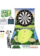 70”x70” Chipping Golf Game Mat 20 Stick Golf Balls Indoor Outdoor Play E... - £27.68 GBP