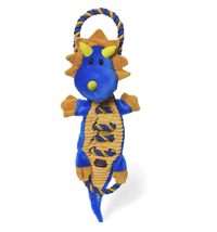 21&quot; Multi Sensory Dog Toy Jungle Dragon Durable Tough Rope Handle Three Squeaker - £23.96 GBP+