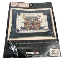Debbie Mumm Vintage Noah&#39;s Ark Pillow Counted Cross Stitch Kit #72381 New - £12.49 GBP
