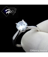 WOMEN 925 STERLING SILVER 1CT ROUND CUT CZ SIMPLE ENGAGEMENT RING SIZE 5... - $23.28 CAD