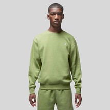 Jordan Essentials Men&#39;s Fleece Crewneck Sweatshirt Olive FJ7776-340 Size S - £47.44 GBP
