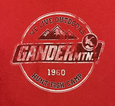 Gander MTN Hunt Fish Camp We Live Outdoors Mens Red T-Shirt Size XL Extr... - £9.75 GBP