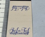 Matchbook Cover Surf n Turf  restaurant Tallahassee, FL  Excellence In S... - $12.38