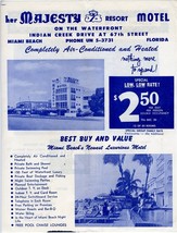 Her Majesty Motel Adverting Flyer 1960&#39;s Indian Creek Drive Miami Beach Florida - £15.55 GBP