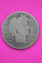 1904 O Barber Liberty Silver Quarter Scarce Semi Key Date New Orleans Mi... - $23.27