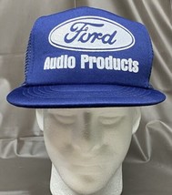 Vintage Ford Audio Products Trucker Hat Cap KAP II Ford Blue Snapback - £11.88 GBP