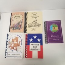 Vintage Spiral Bound Local Cookbook Lot of 5, NW Illinois, Many Recipes  - £23.33 GBP