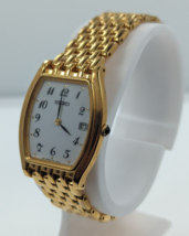 Seiko Men&#39;s Quartz Watch Gold Tone 7N39-F019 Cushion Vintage 1990s AS IS - $68.31