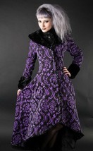 Women&#39;s Purple &amp; Black Brocade Gothic Victorian Fall Winter Long Steampu... - £139.27 GBP