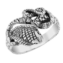 Covetous Coiled Serpent Snake Wrap .925 Sterling Silver Band Ring-8 - £17.71 GBP
