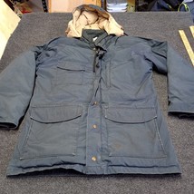 VINTAGE Eddie Bauer Premium Goose Down Parka Jacket Adult Large Blue Chore Coat - £109.53 GBP