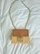 Ted Baker Crossbody bag Straw beach chain brown leather bag.  Limited ed... - $111.70