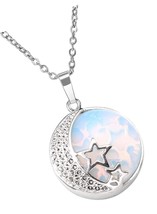 Natural Gemstones Moon and Star Healing Crystal with - £34.74 GBP