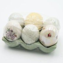 Vintage Easter 6 Ceramic Eggs with 6-Egg Holder - £23.33 GBP