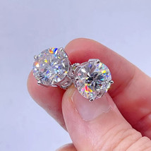 4-10mm VVS1 Moissanite Stud Earring Set Pass Diamnd Tester 925 Silver - £43.16 GBP+