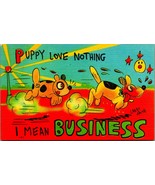 Larry Smith Artist Signed Comic Puppy Love Dogs Linen Asheville Postcard... - £3.08 GBP