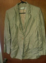 Womens Ann Taylor Size 6 Blazer Sport Jacket Check Stripe Plaid Rayon Linen - $16.99