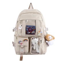 Preppy Style Fashion Students Nylon Multi-pocket School Bags Portable Lightweigh - £95.27 GBP