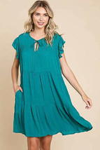 Culture Code Ruffle Cap Sleeve Tiered Dress - £29.08 GBP