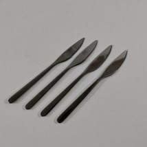 4 Dinner Knives FORNUFT Pattern IKEA Modern Design Stainless Flatware - £6.96 GBP