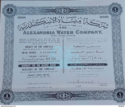 Egypt - The Alexandria Water Company 1959-1 Action-RARE- (Egitto)(Ägypte... - $38.00