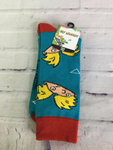 Nickelodeon Hey Arnold Allover Print Mens Crew Tube Socks 1 Pair Sock Size 10-13 - £7.08 GBP