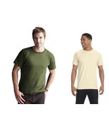 NEW Men&#39;s Anvil 100% Organic Cotton T Shirt Natural Raw or Green $40 retail - £6.98 GBP+