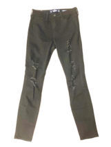 Hollister Jeans Womens Size 3 Black High Rise Crop Super Skinny Distress... - $18.69