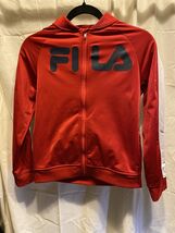 Fila Sport Boys Jacket Size Medium Activewear Full Zip Red With White St... - €12,00 EUR