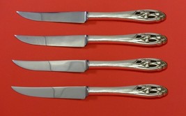 Silver Iris by International Sterling Silver Steak Knife Set 4pc HHWS Custom - £228.70 GBP