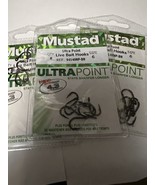 3 pack -8ea Mustad 94140NP-BN Size 6 Ultra Point Live Bait Hooks 94140NPBN - £20.49 GBP