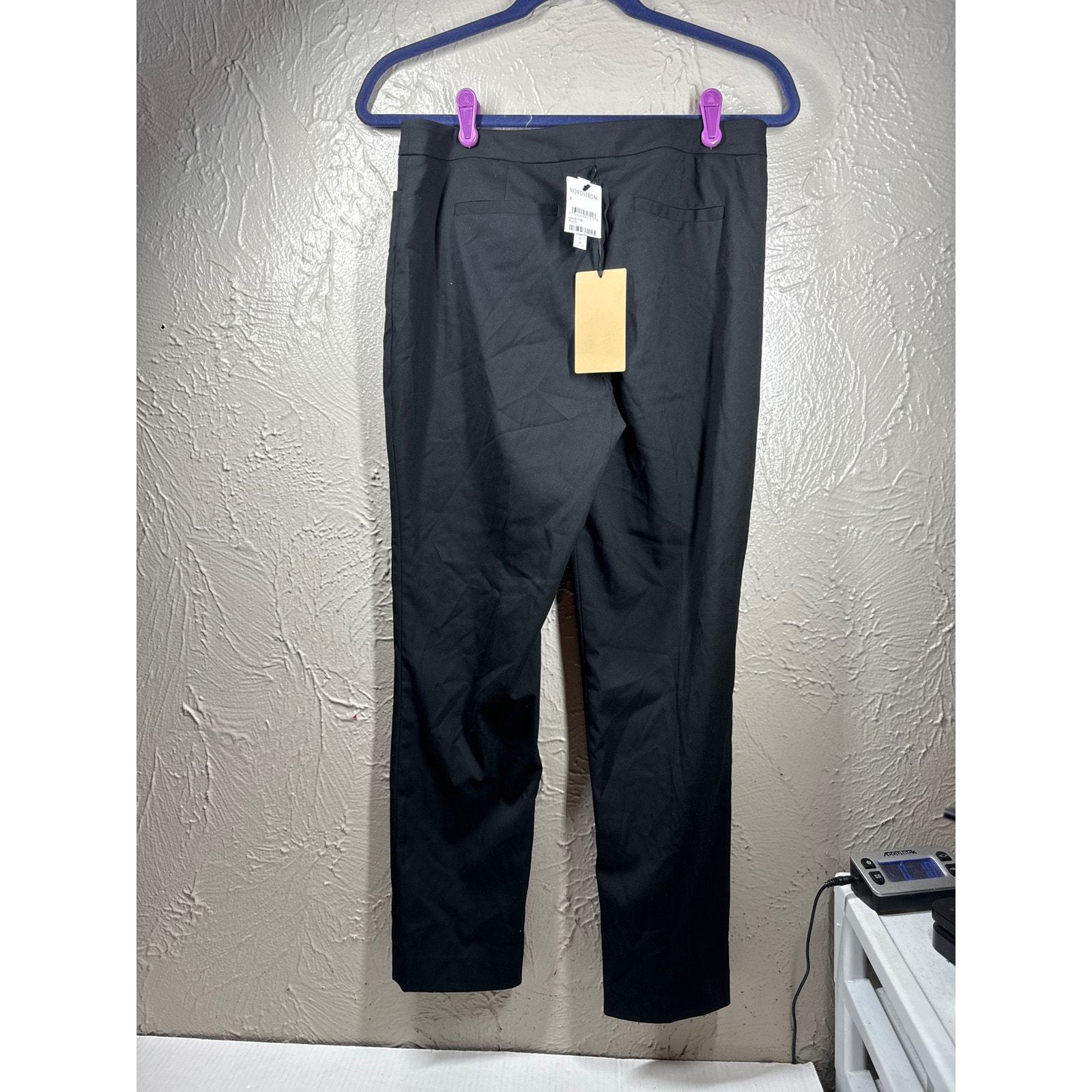 NWT Halogen Straight Leg Trouser Black Flat Front Cropped Womens Size 2 Item image 2