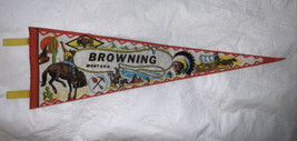 Vintage Souvenir Pennant Browning Montana - $19.30