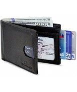 Mens RFID Blocking Bifold Slim Wallet Genuine Leather Thin Minimalist Je... - £69.86 GBP