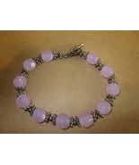 Handmade Light Pink Stone and Antiqued Silver Bracelet Brand New - £7.95 GBP