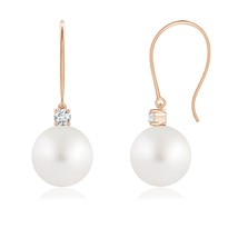 Authenticity Guarantee

ANGARA South Sea Pearl &amp; Diamond Fish Hook Earrings 1... - $1,259.00