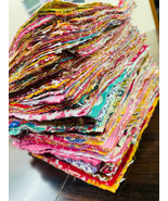 50 pcs 5x5 inch Kantha SARI SQUARES Fabric Charm pack- Quilting scraps c... - $388.03 MXN+