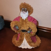 Vintage Santa Claus Light-Up Figurine With Fur Trim Coat Not Tested 9&quot; H... - $25.36 CAD